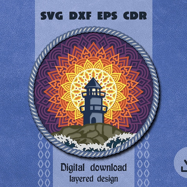 Layered lighthouse mandala svg Layered mandala svg Layered papercraft 3d mandala svg Ocean waves svg Nautical shadow box svg Cricut project Layered lighthouse mandala svg Layered mandala svg Layered papercraft 3d mandala svg Ocean waves svg Nautical shadow box svg Cricut project
