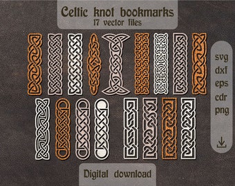 Celtic bookmarks svg | Celtic knot svg | Bookmark template | Laser cut celtic knot | Laser cut bookmarks bundle | Glowforge cut files