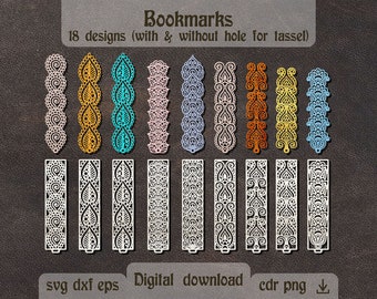 Mandala bookmarks svg Bookmark bundle svg India motive decor dxf Wooden bookmark laser cut dxf Book lover gift for Teacher svg Glowforge svg