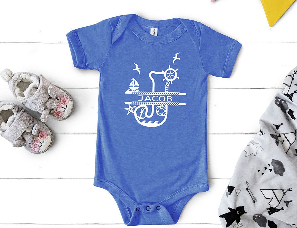 Split Monogram Svg Baby Name Svg Beach Sea Theme Nursery Decor Dxf ...