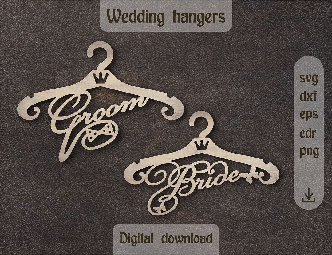 Wedding Hangers Svg Laser Cut Hangers for Bride & Groom Svg Etsy