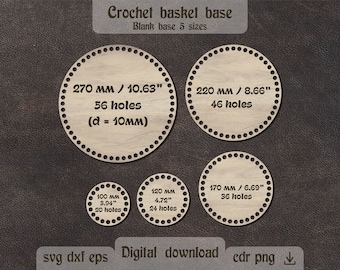 Crochet basket base svg Blank base Round basket bottom svg Macrame base dxf Crochet bag base svg Macrame Laser cut craft Knitting bottom svg
