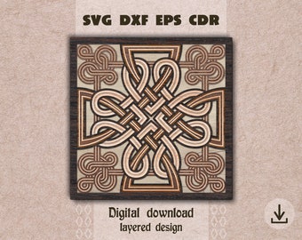 Celtic knot layered mandala svg Celtic knot svg Viking svg St Patrick day decor svg Celtic wall art Layered Celtic cross svg Irish decor dxf