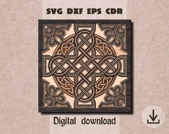 Celtic knot layered mandala svg Celtic knot svg 3d celtic svg St Patrick day decor svg Celtic wall art Celtic cross svg