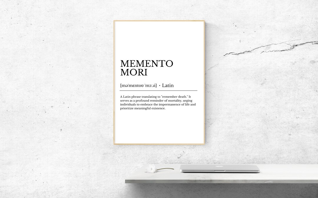 Memento Mori Definition Print Minimalist Wall Decor Print Etsy