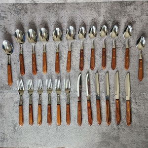 Vintage MCM Washington Forge Town & Country stainless USA flatware set of 24