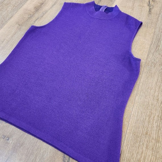 Vintage women's St. John purple knit sleeveless m… - image 6