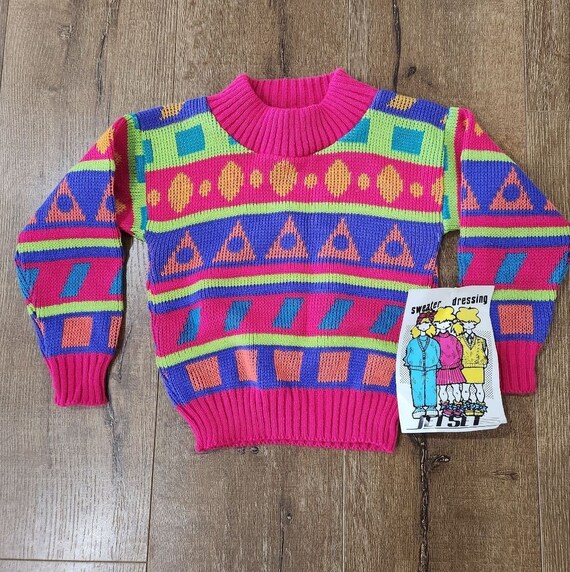 Vintage deadstock youth Jet Set multi colored acry