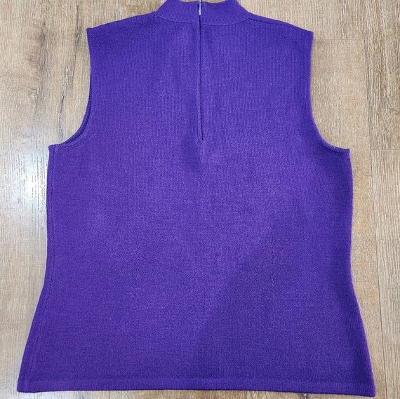 Vintage women's St. John purple knit sleeveless m… - image 3