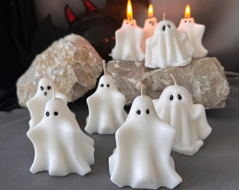 Scented Ghost Candles Gift Set: Halloween Soy Wax Candle Box