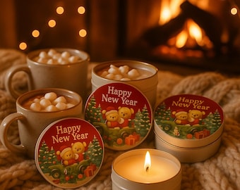 Christmas Candle Favor Bulk - Personalized Happy New Year 2027 Candles