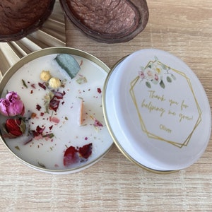Personalized Dried Flower Tin Candle Favors: Scented Soy Wax, Bulk ...