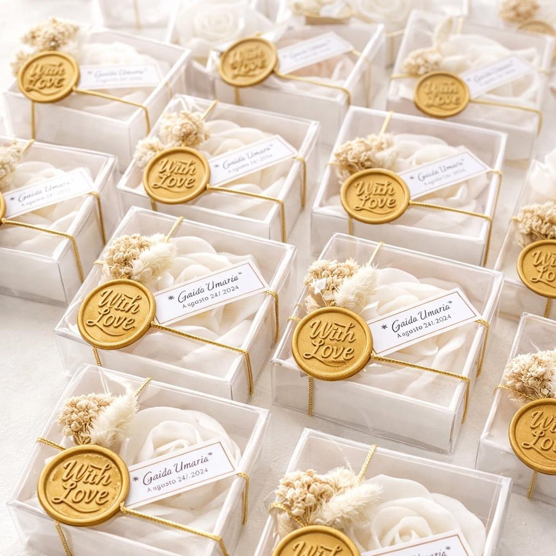 Rose Shaped Soy Candle Favor With Gift Box – Personalized Gifts for ...