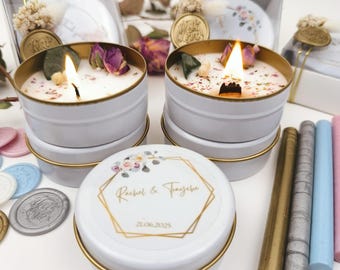 Scented Soy Candles with Personalized Label and Gift Box – Wedding Favor, Gift for Her, Birthday, Bridesmaid, Minimalist Home Decor