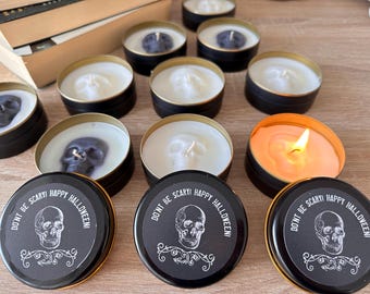 Spooky Skull Soy Candle: Customizable Halloween Decor