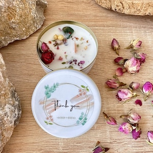 Personalized Dried Flower Tin Candle Favors: Scented Soy Wax, Bulk ...