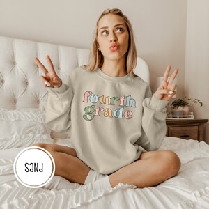 Sweatshirt van de leraar van het vierde leerjaar | Leraar Sweatshirt | Schattig sweatshirt voor leraar cadeau | Vierde leerjaar | Extra groot