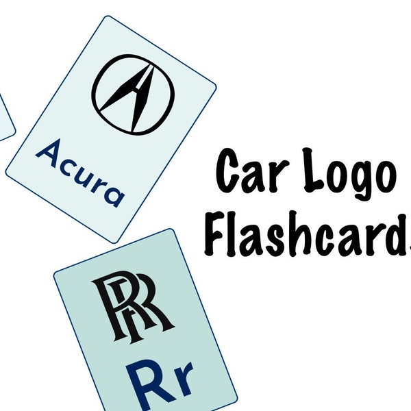 Car Logo Flash Cards Etsy