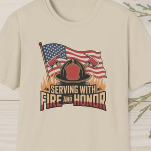 Fighter&#39;s Pride T-Shirt, Firefighter American Flag Tee, Patriotic Apparel, Gift for Firefighters, 4th of July Clothing, Firefighter Memorial