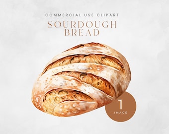 Sourdough Clipart, Sourdough Bread PNG, Bread Illustration, Food Clip Art, Bread Baking Graphic, Bakery Clipart Digital  Download