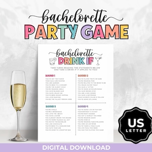 Juego de bebida de despedida de soltera, juego de bebida de fiesta de gallinas imprimible, juego de bebida de fin de semana de Bach, juegos de fiesta nupcial para adultos