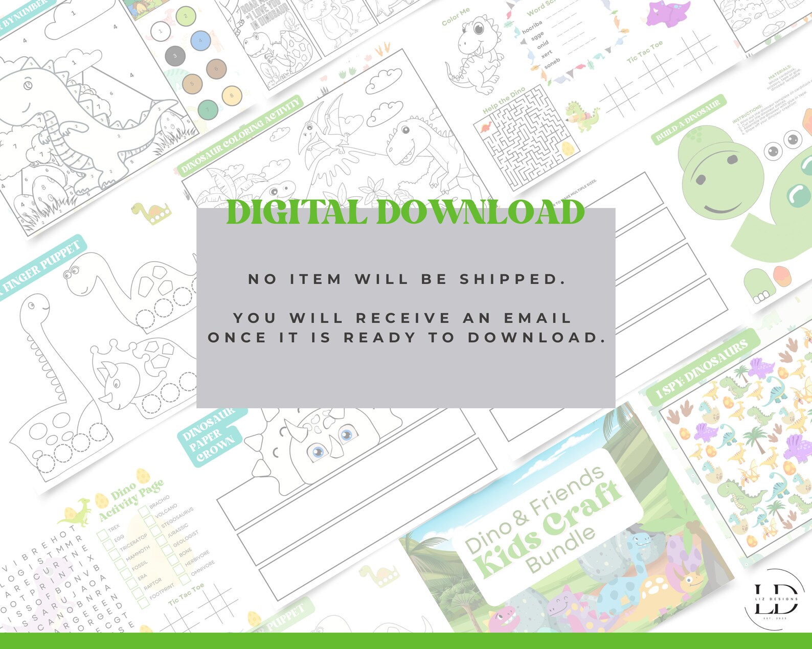 Dinosaur Kids Activity Sheets, Printable Dino Coloring Placemats, Kids ...