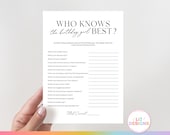 Who Knows the Birthday Girl Best, Printable Birthday Party Game, Fun Birthday Trivia, Birthday Girl Quiz, Minimalist Adult Birthday Games