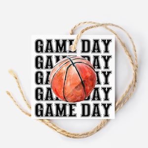 Étiquettes imprimables pour le jour du match de basket-ball, étiquettes de collation le jour du match, étiquettes de cadeau de sport, décoration de fête de basket-ball, étiquette cadeau collations pour équipe sportive