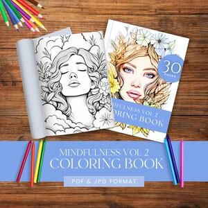 Mindfulness Coloring Book For Adults, Mindfulness Coloring Sheets For Relaxation, Printable PDF, Coloring Book Pages, 30 Coloring Pages