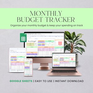 Planificador de presupuestos de Google Sheets, rastreador de gastos, planificador de finanzas de presupuesto digital, plantilla de presupuesto mensual, hoja de cálculo de seguimiento de facturas