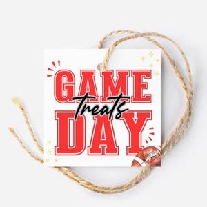 Football Game Day Treat Bag Favor Tags, Game Day Team Snacks, Touchdown ...