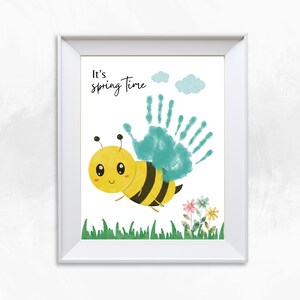 Spring Handprint Art, Memory Keepsake, Easy Spring Craft, Hello Spring Printable Craft, Spring Activities, Fun Printable PDF Crafts