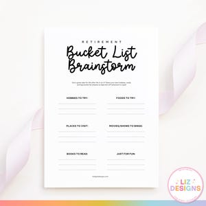 Retirement Bucket List Template, Retirement Party Games, Advice & Well Wishes for Retiree, Fun Retiree Activities, Work Party Icebreakers