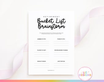Retirement Bucket List Template, Retirement Party Games, Advice & Well Wishes for Retiree, Fun Retiree Activities, Work Party Icebreakers