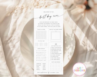 Personalisierte Hochzeitstischspiele, Cocktailstunden Aktivitäten, druckbare Hochzeitsspiele, Hochzeit Eisbrecher, Hochzeitsgast Spiel, Wortsuchspiel