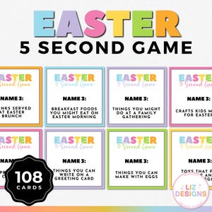 Easter 5 Second Game, Fun Easter Party Game, Printable Family Game Night, Spring Party Games, 5 Second Rule, Classroom Games, Dinner Games