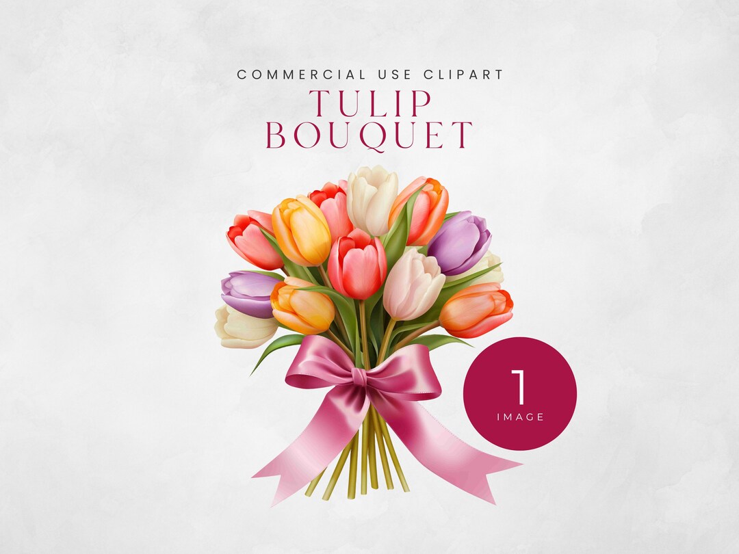 Watercolor Tulips Clipart, Spring Flower Clip Art, Floral Clipart ...