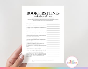 Book Club Icebreaker, Printable Book Club Trivia, Book Club Discussion, Book Lover Conversation Starter, Party Game, Meeting Activity