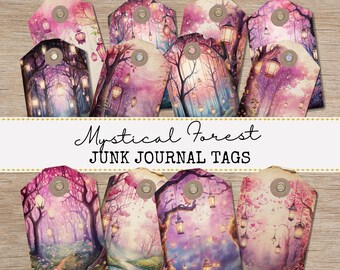 Forest Junk Journal Tags, Nature  and Forest Theme Ephemera, Junk Journal Ephemera Pack, Embellishment Tags, Scrapbooking Supplies