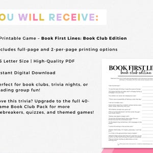 Book Club Icebreaker, Printable Book Club Trivia, Book Club Discussion ...