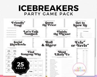 Get to Know You Icebreaker, Find Someone Who Bingo, Conversation Starters, Dinner Party Table Games, Roll and Tell, Icebreaker Trivia
