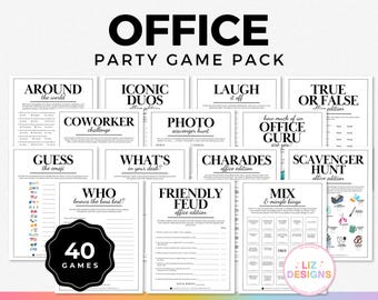 Personalbesprechungs-Spiele, Büro-Party-Spiel-Bundle, Lernen Sie mich Personal kennen, Eisbrecher-Spiele, Teambildung-Trivia, Aktivitäten zur Wertschätzung der Mitarbeiter