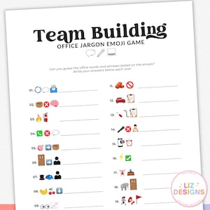 Office Team Building Emoji Game, Workplace Coworker Games, Staff Appreciation Meeting Games,  Office Icebreaker Party Trivia, Happy Hour