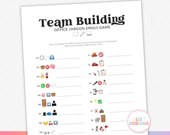 Office Team Building Emoji Game, Workplace Coworker Games, Staff Appreciation Meeting Games,  Office Icebreaker Party Trivia, Happy Hour