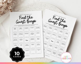 Find the Guest Bingo, Retirement Party Games, Human Icebreaker Bingo, Mix and Mingle Bingo, Fun Retiree Activities, Work Party Icebreakers