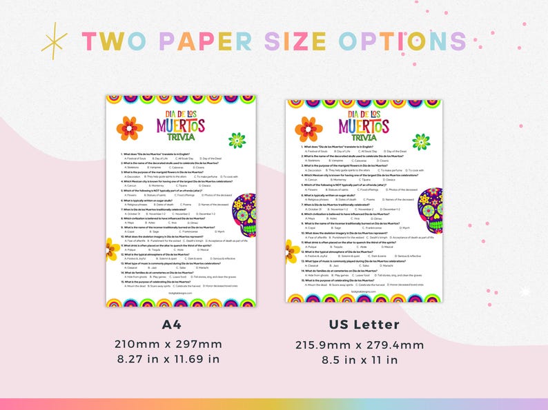 Day of the Dead Trivia, Printable Dia De Los Muertos Game, Fun Mexican ...