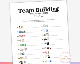 Office Team Building Emoji Game, Workplace Coworker Games, Staff Appreciation Meeting Games,  Office Icebreaker Party Trivia , Happy Hour