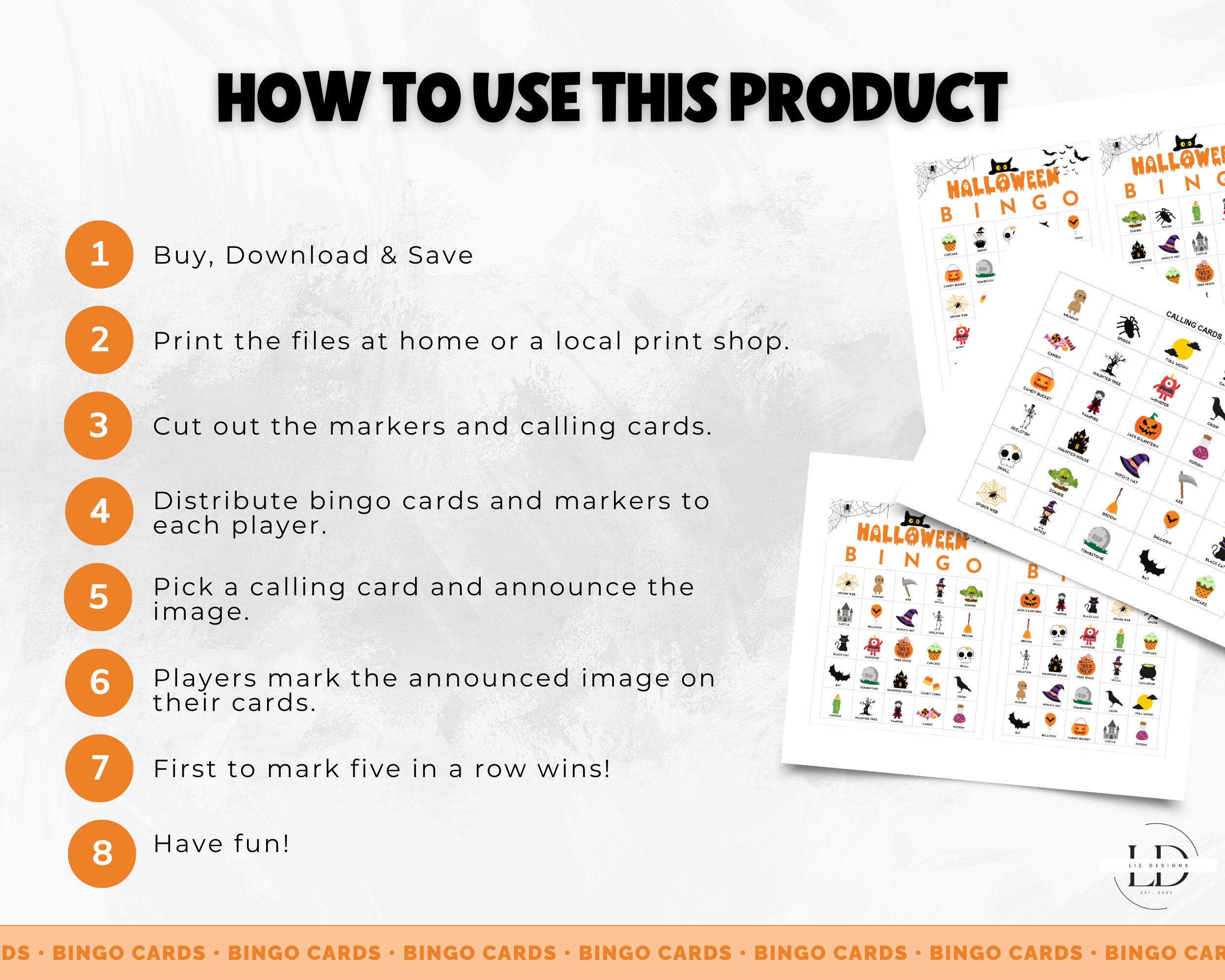 100 Halloween Bingo Cards, Fun Party Game, Printable Halloween Activity ...