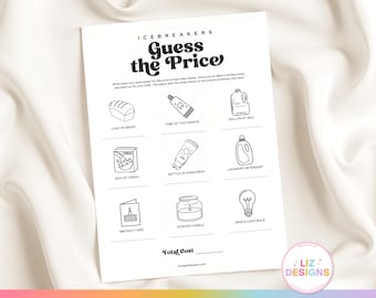 Icebreakers Guess the Price, Trivia Game, Icebreaker Party Game, Conversation Starters, Dinner Party Table Games, Office Party Games