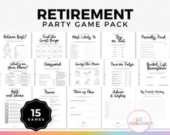 Retirement Party Games Bundle, Printable Office Party Games, Retirement Trivia, Icebreaker Games, Find the Guest Bingo, Friendly Feud